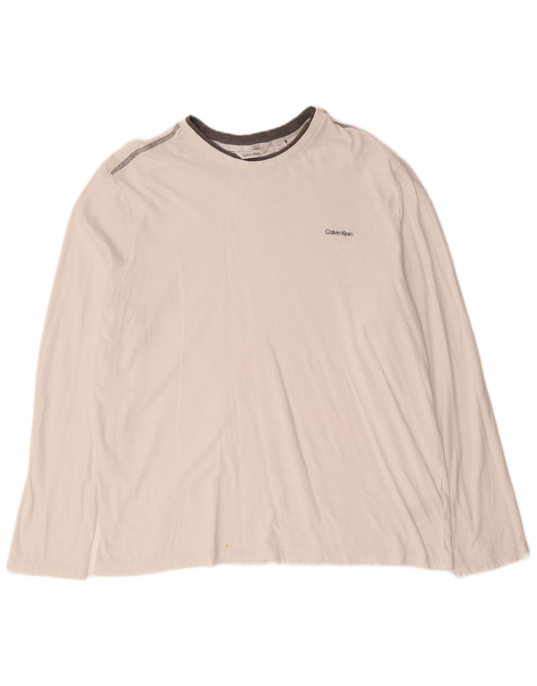 CALVIN KLEIN Męski top z długim rękawem XL, biała, bawełniana