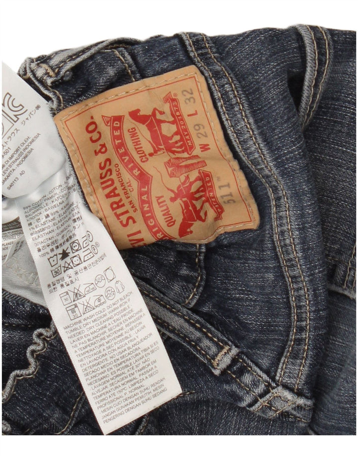Męskie jeansy Levi's 511 w trudnej sytuacji W29 L29 Niebieska bawełna
