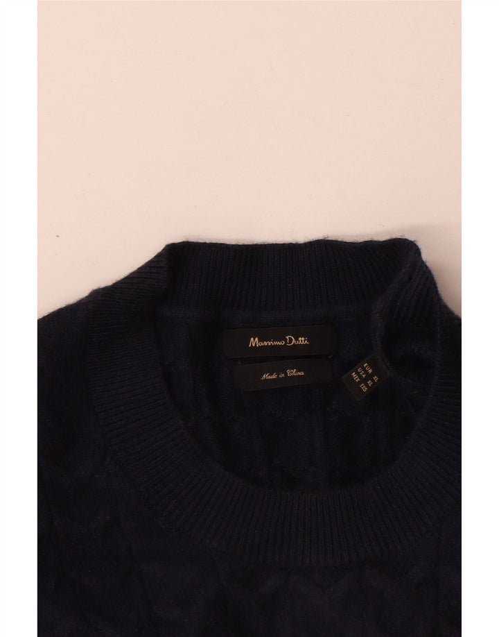 Męski sweter Massimo Dutti z okrągłym dekoltem XL, granatowa wiskoza