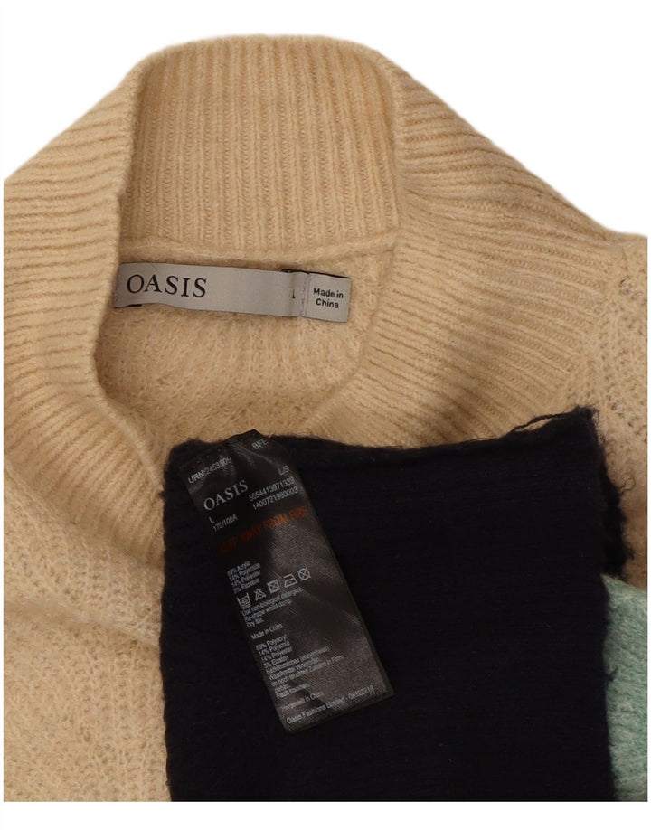 Sweter damski Oasis z golfem UK 16, duży, wielokolorowy