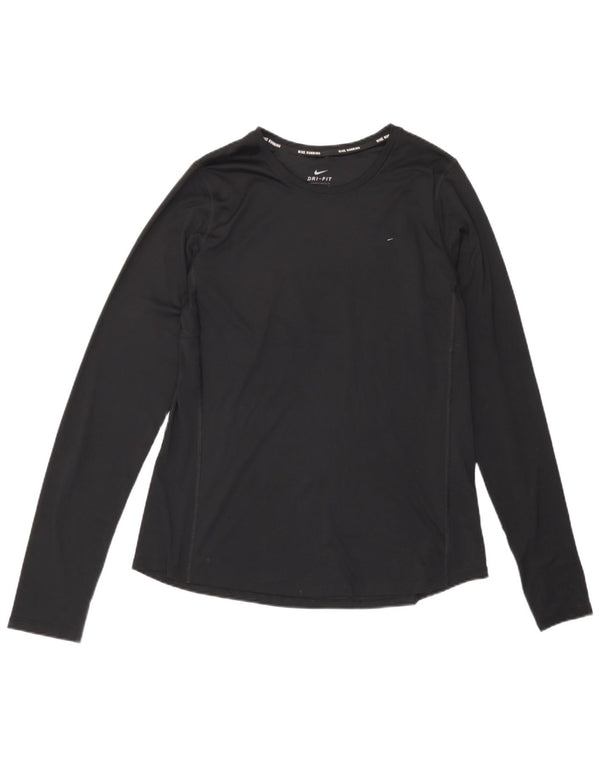 Damska koszulka Nike Dri Fit z długim rękawem, UK 14, duży, czarny poliester