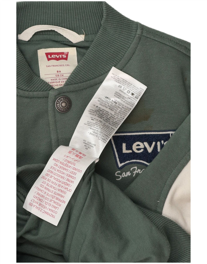Chłopięca kurtka Levi's z grafiką, 7-8 lat, bawełniana w kolorze zielonym
