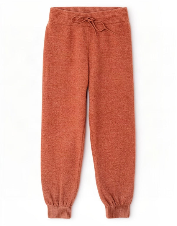 Zara Womens Tracksuit Trousers Joggers UK 12 Medium Orange Acrylic