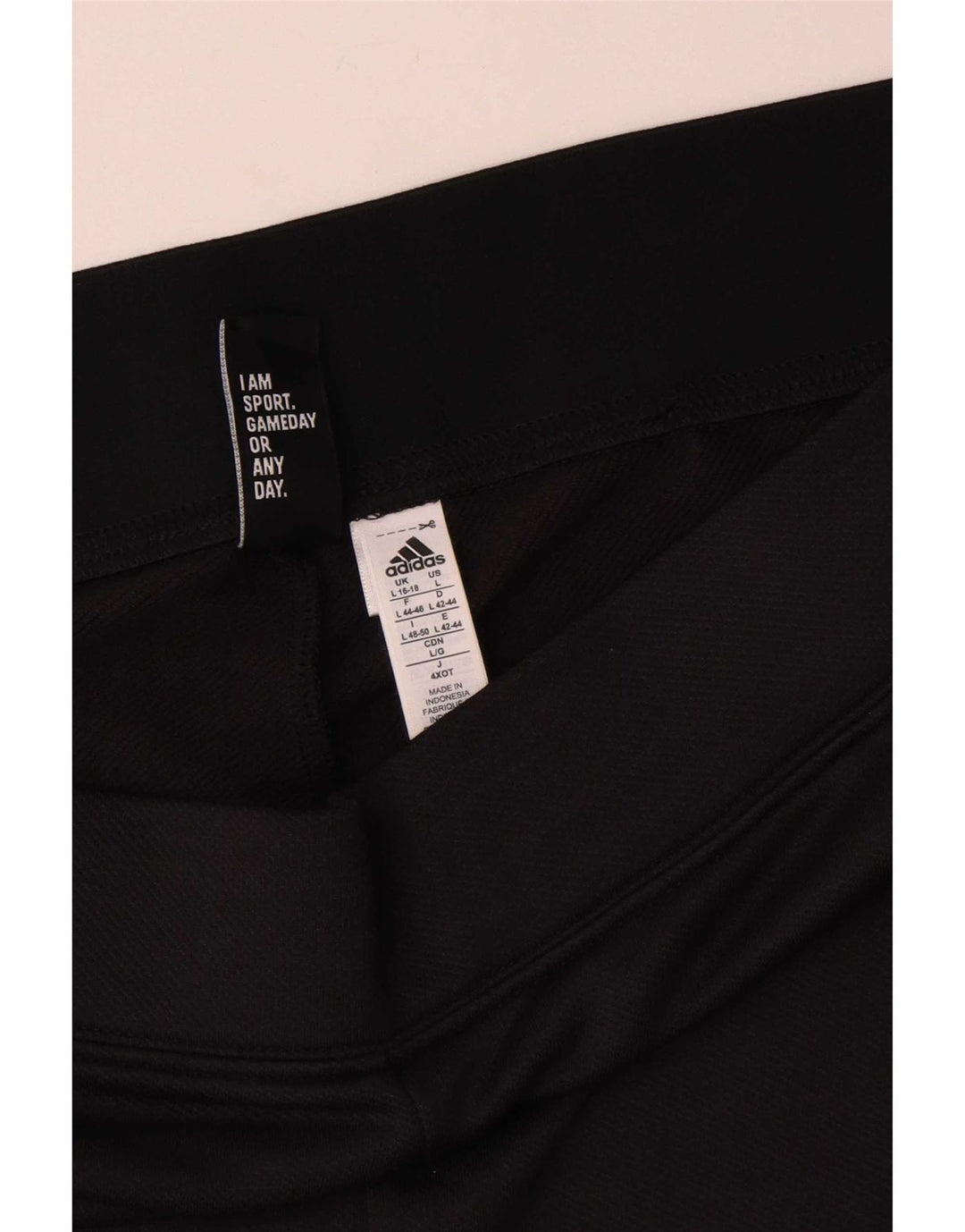 Damskie spodnie dresowe Adidas UK 16/18, duże, czarne, poliestrowe
