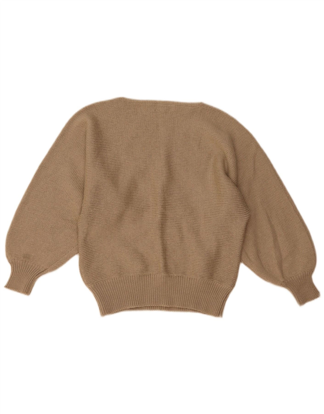 Damski sweter w stylu vintage z graficznym dekoltem w łódkę IT 42 Średni brąz