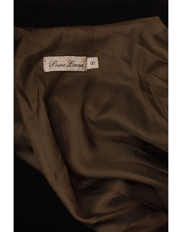 Vintage damski płaszcz oversize UK 10, mała czarna dziewicza wełna