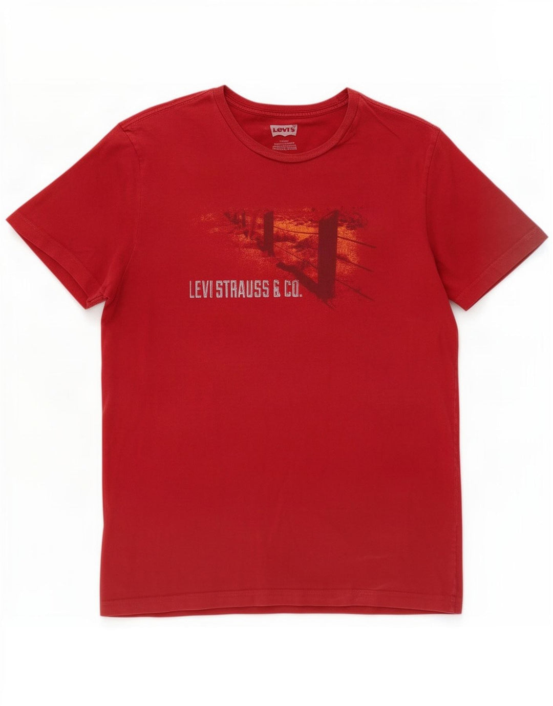 Męski T-shirt z grafiką Levi's, duży, czerwony