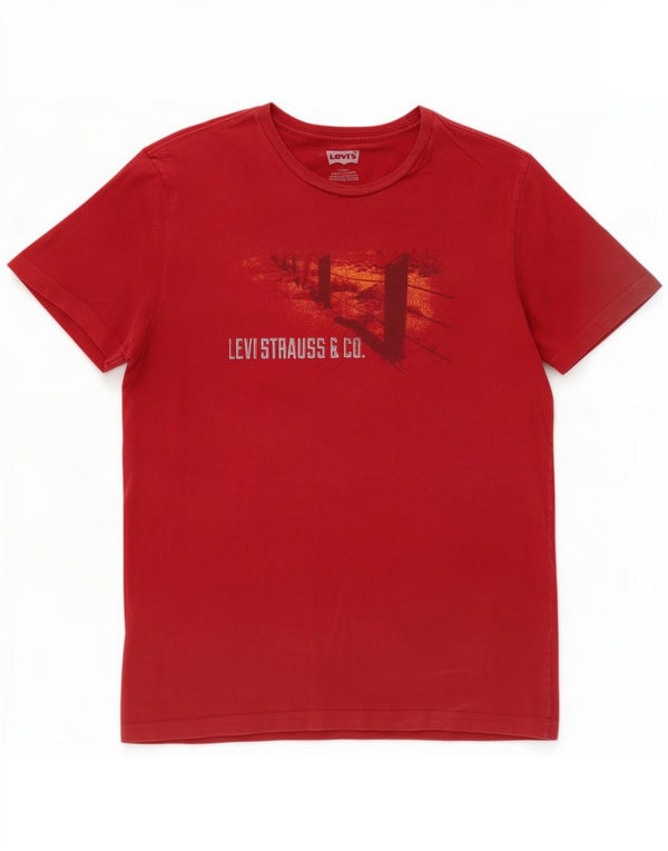 Męski T-shirt z grafiką Levi's, duży, czerwony
