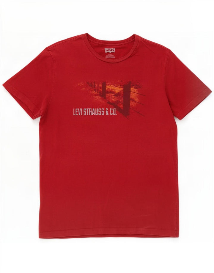 Męski T-shirt z grafiką Levi's, duży, czerwony