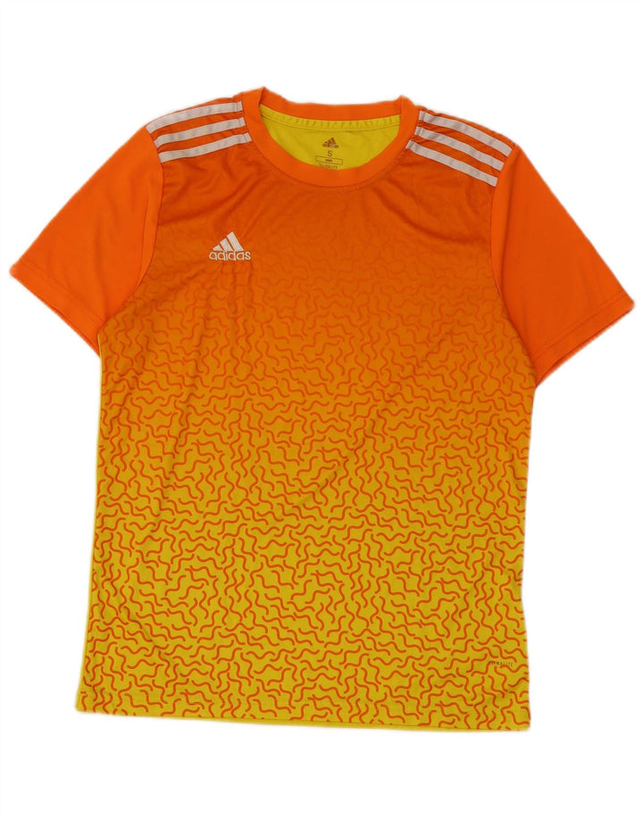 Adidas Męska koszulka Climalite Top, mała, pomarańczowa, z blokami kolorów