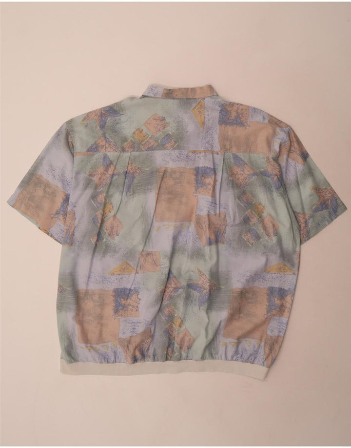 Canda Męska koszula pulowerowa z krótkim rękawem, abstrakcyjnym wzorem, 3XL, wielokolorowa