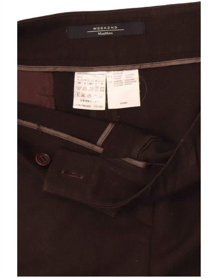 Spodnie damskie Max Mara Weekend Bootcut UK 8 Small W27 L30 Brązowe