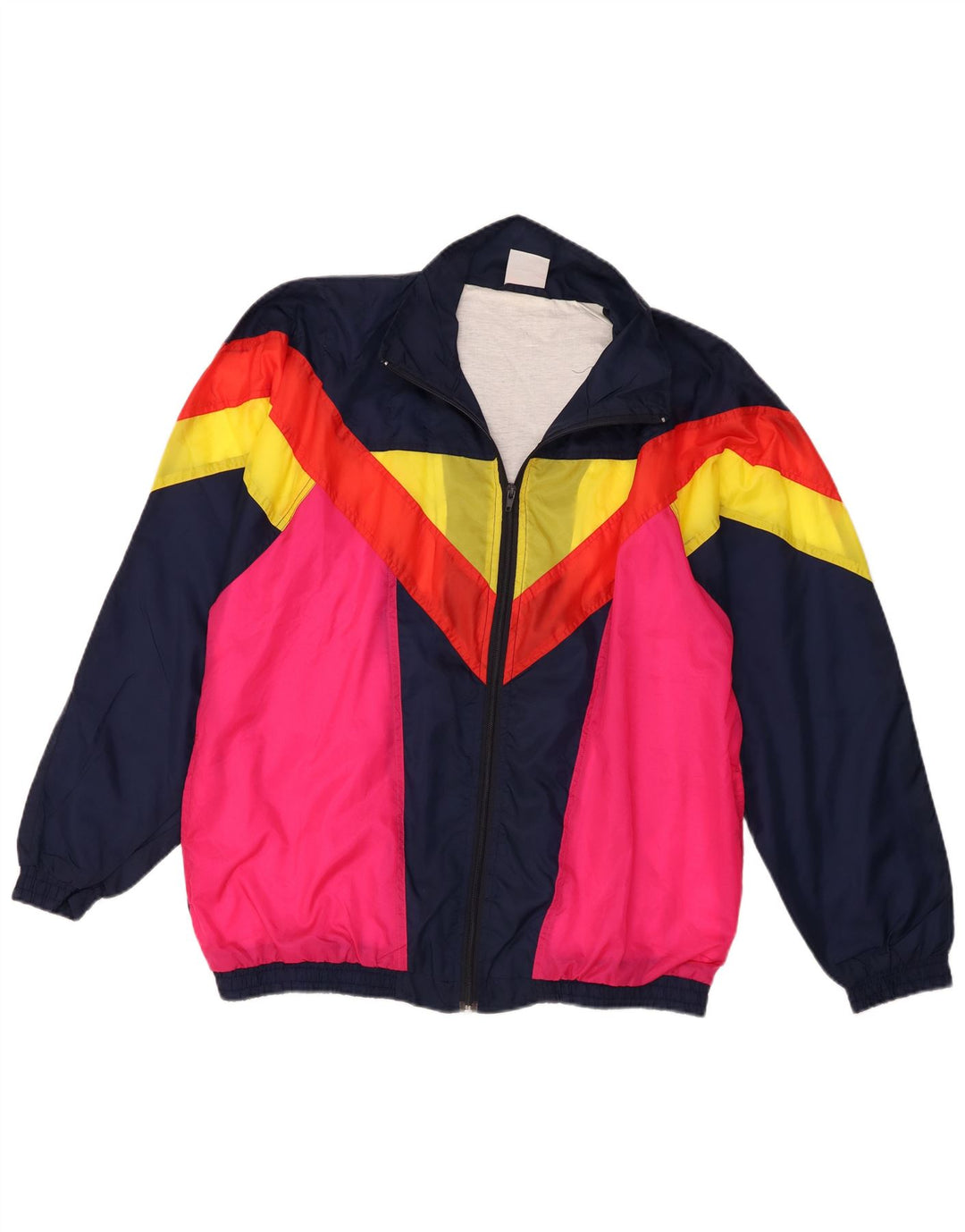 Męska kurtka dresowa L'Equipe XL, granatowa, z blokami kolorów, poliamid