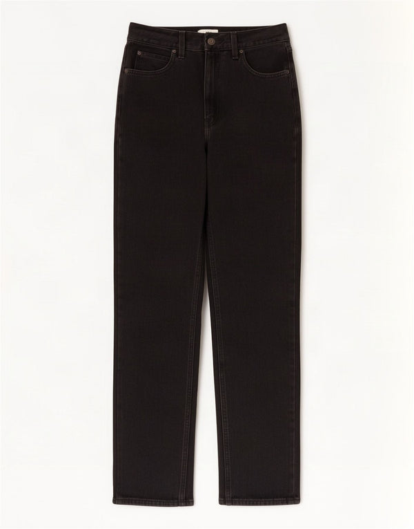 Damskie proste dżinsy Levi's z wysokim stanem W29 L31, czarna bawełna