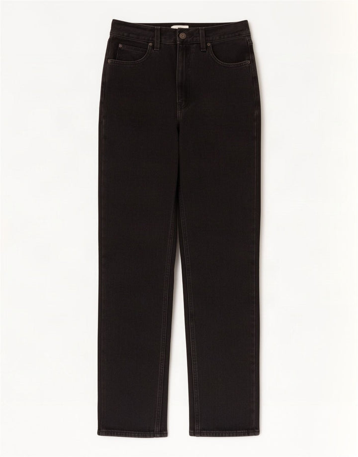 Damskie proste dżinsy Levi's z wysokim stanem W29 L31, czarna bawełna