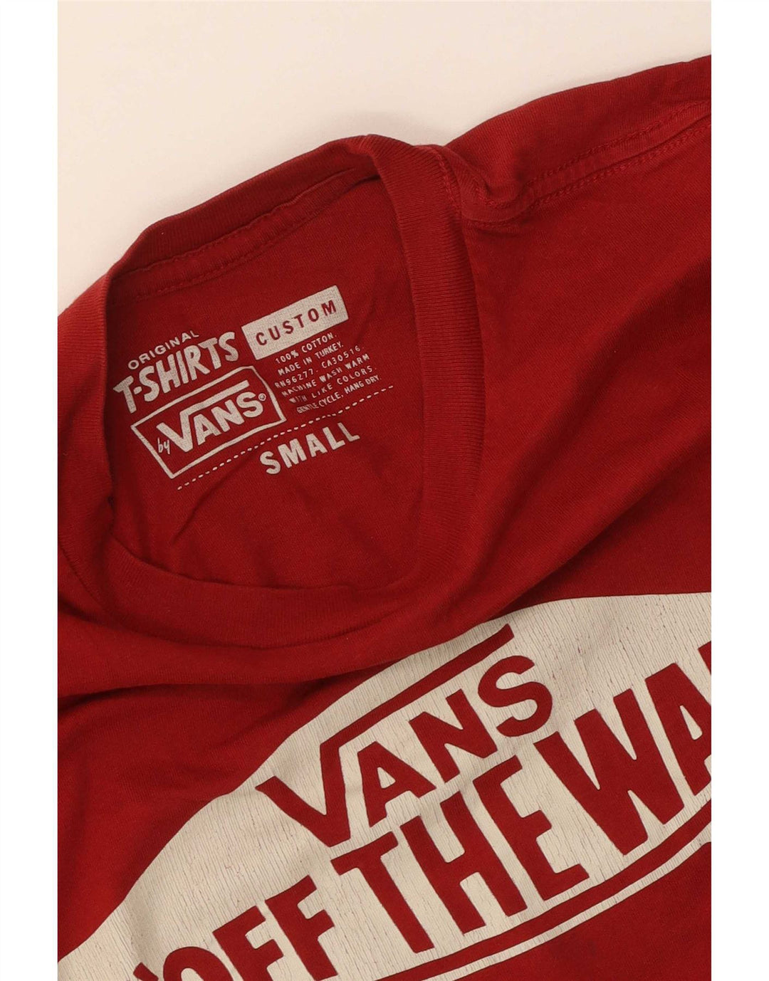 Męski T-shirt z grafiką Vans o dopasowanym kroju, mały, czerwony, bawełniany