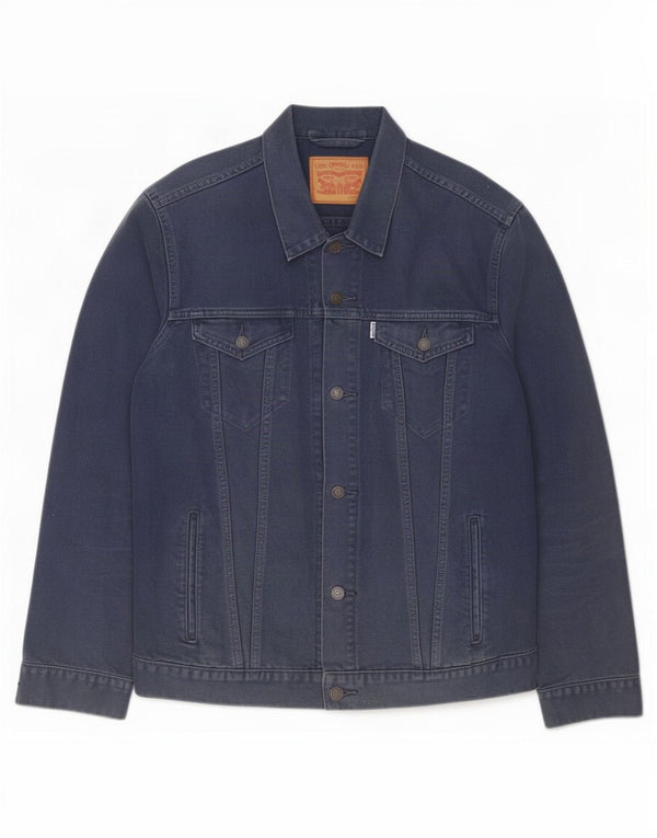 Męska kurtka dżinsowa Levi's UK 42 XL, granatowa, bawełniana