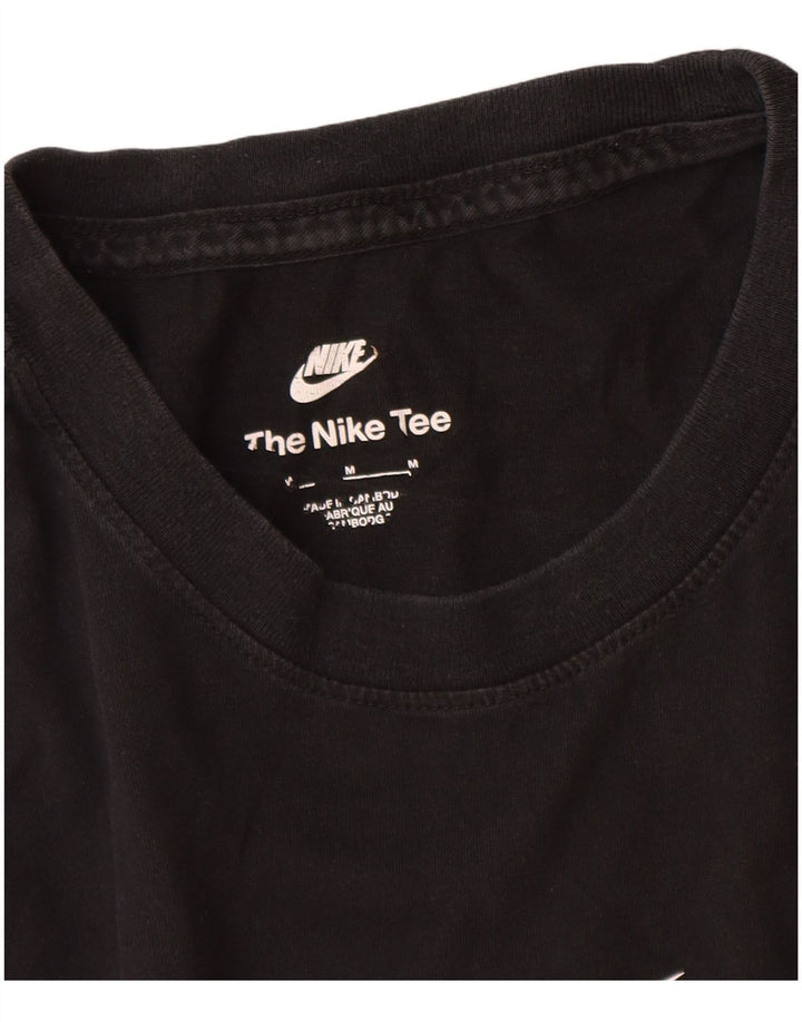 Męski T-shirt z grafiką Nike, średni czarny, bawełniany