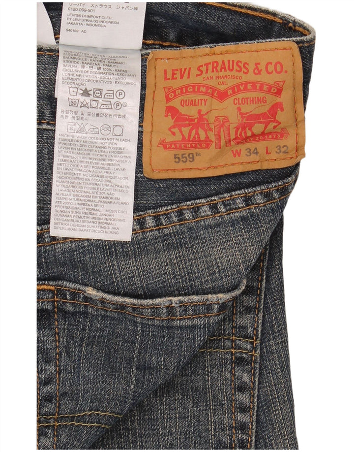 Męskie jeansy Levi's 559 Straight W34 L32 Niebieskie bawełniane
