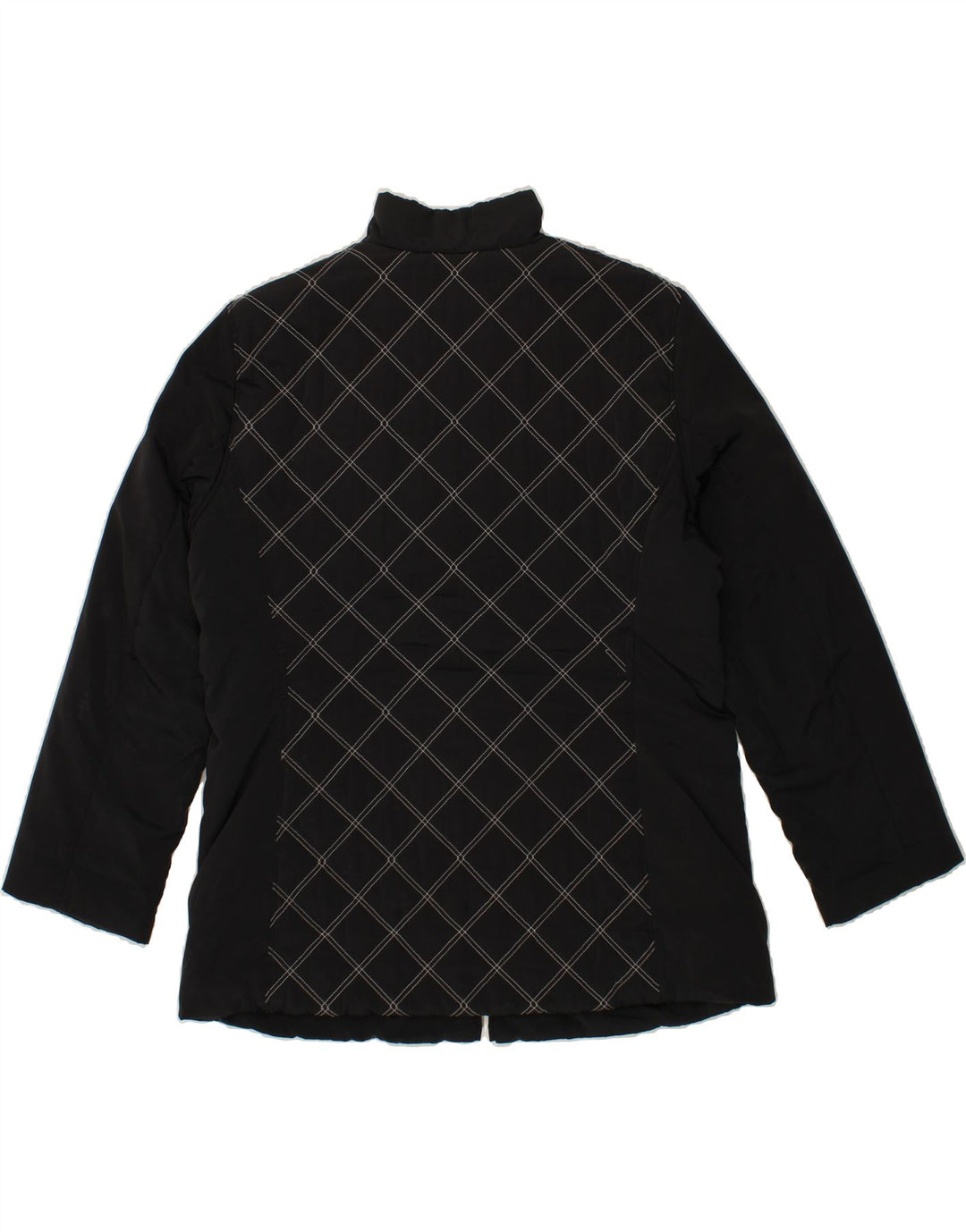 PERTE BY KRIZIA Womens Bomber Jacket UK 18 XL Black Argyle/Diamond Vintage Perte by Krizia and Second-Hand Perte by Krizia from Messina Hembry 
