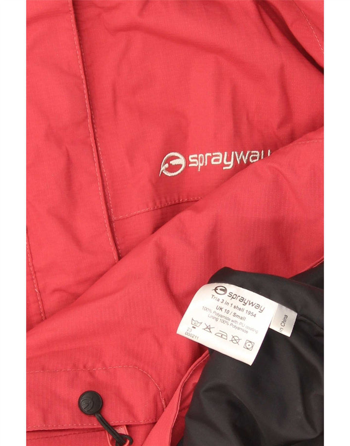 Damska kurtka przeciwdeszczowa z kapturem Sprayway UK 10 Small Red Poliamid