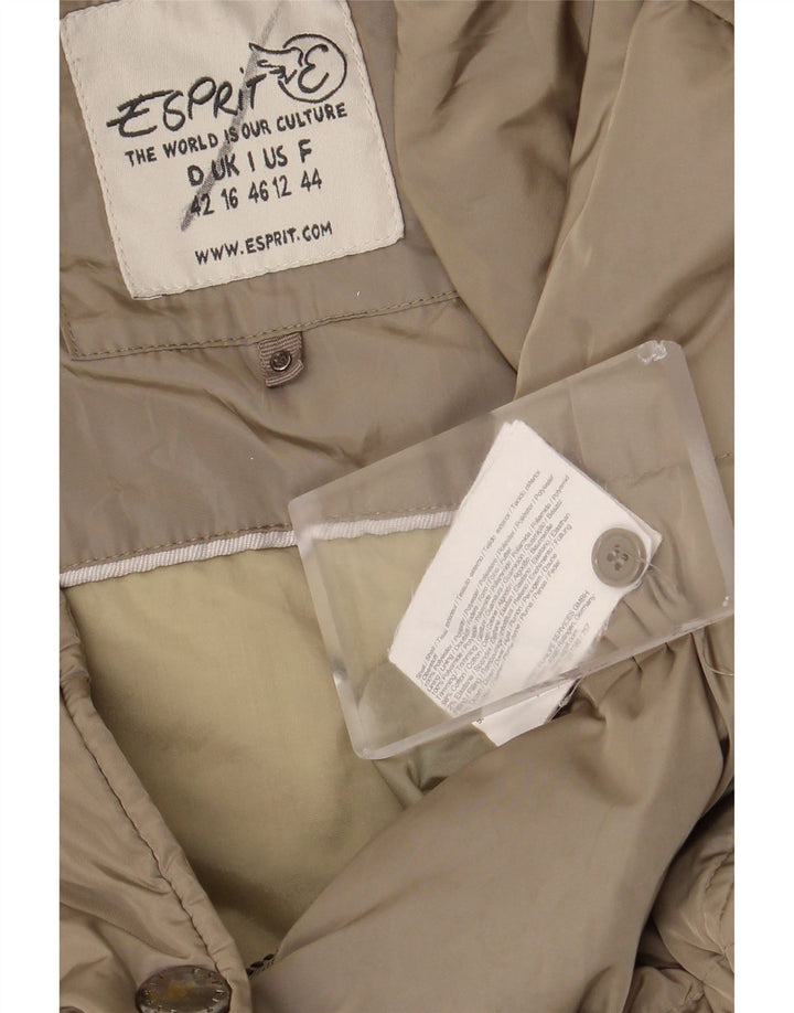 Damski płaszcz wyściełany Esprit UK 16, duży poliester khaki