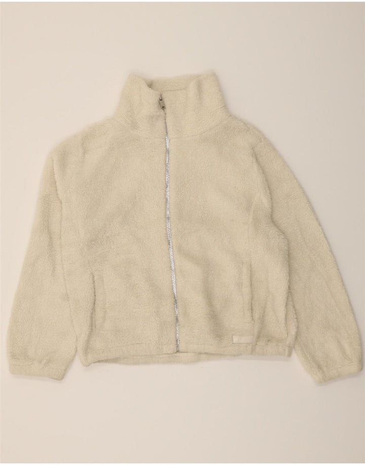 DKNY Womens Oversized Fleece Jacket UK 16 Large White Polyester Vintage Dkny and Second-Hand Dkny from Messina Hembry 