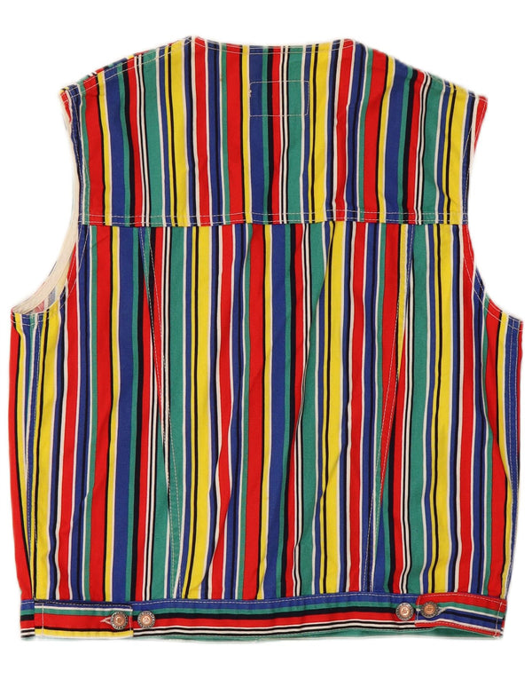 Niebieska kamizelka damska Benetton Family UK 18 XL, wielokolorowa bawełna w paski
