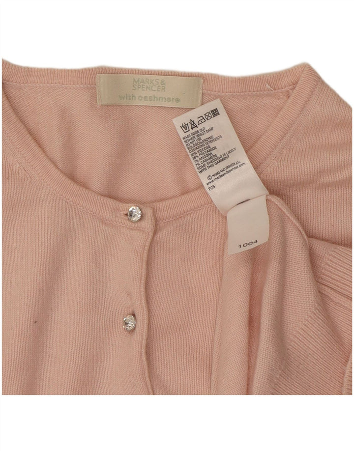 Marks & Spencer Damski sweter typu Crop Cardigan UK 14 Średnioróżowy wiskoza