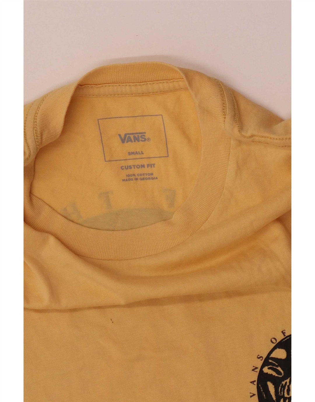 Męski T-shirt z grafiką Vans o dopasowanym kroju, mały, żółty, bawełniany