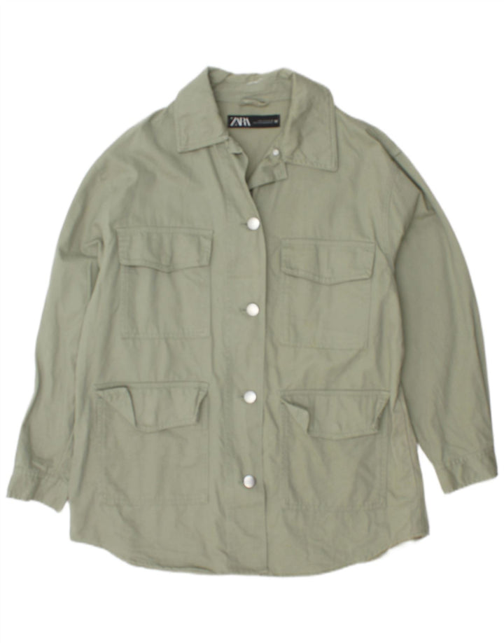 Męska kurtka oversize Zara UK 10 Small, zielona bawełna
