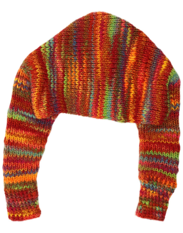 Vintage damski sweter oversize typu bolerko UK 14 w średnie, wielokolorowe paski