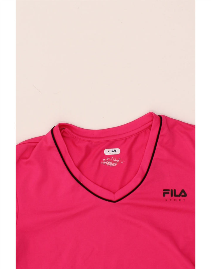 FILA Womens T-Shirt Top UK 12 Medium Pink Vintage Fila and Second-Hand Fila from Messina Hembry 