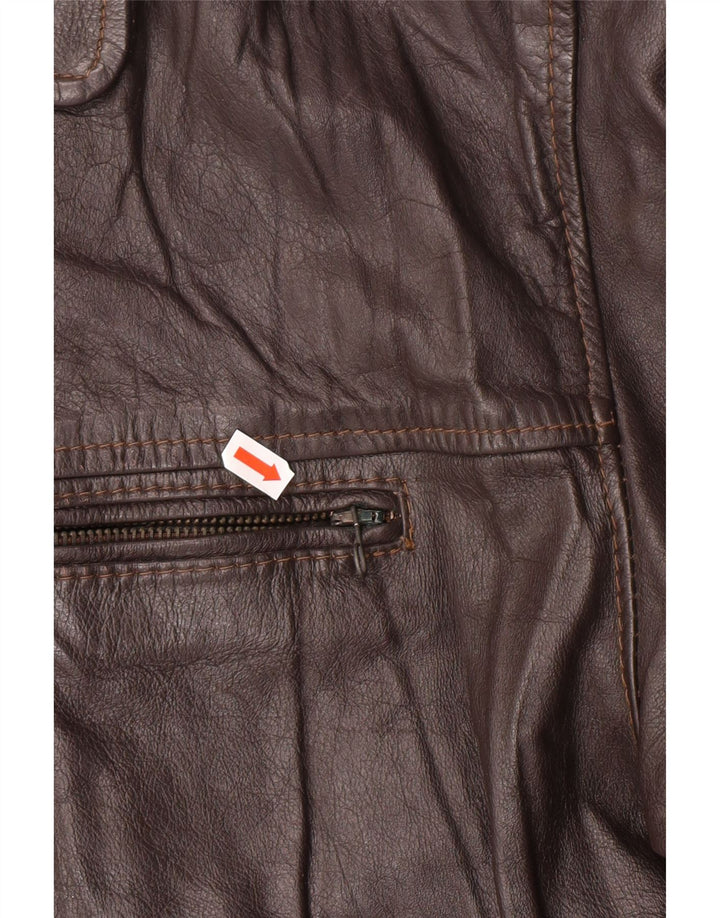 Męska kurtka skórzana VINTAGE UK 42 XL Brązowa skóra