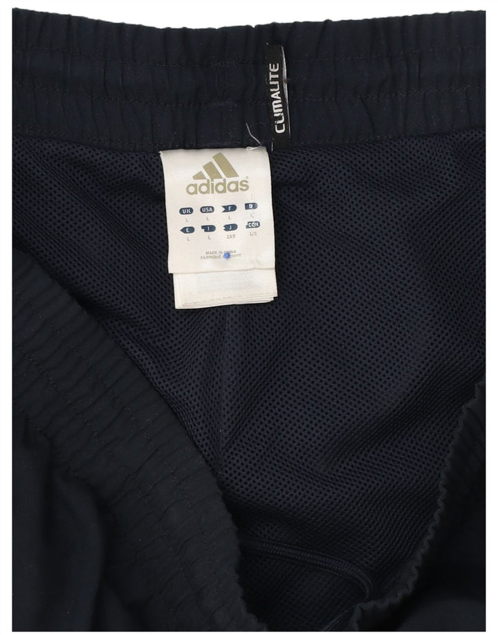 Męskie spodnie dresowe Adidas Climalite, duże, granatowe, z poliestru