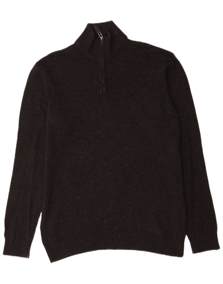 Męski sweter z zamkiem błyskawicznym John Lewis, średnioszary, nakrapiany