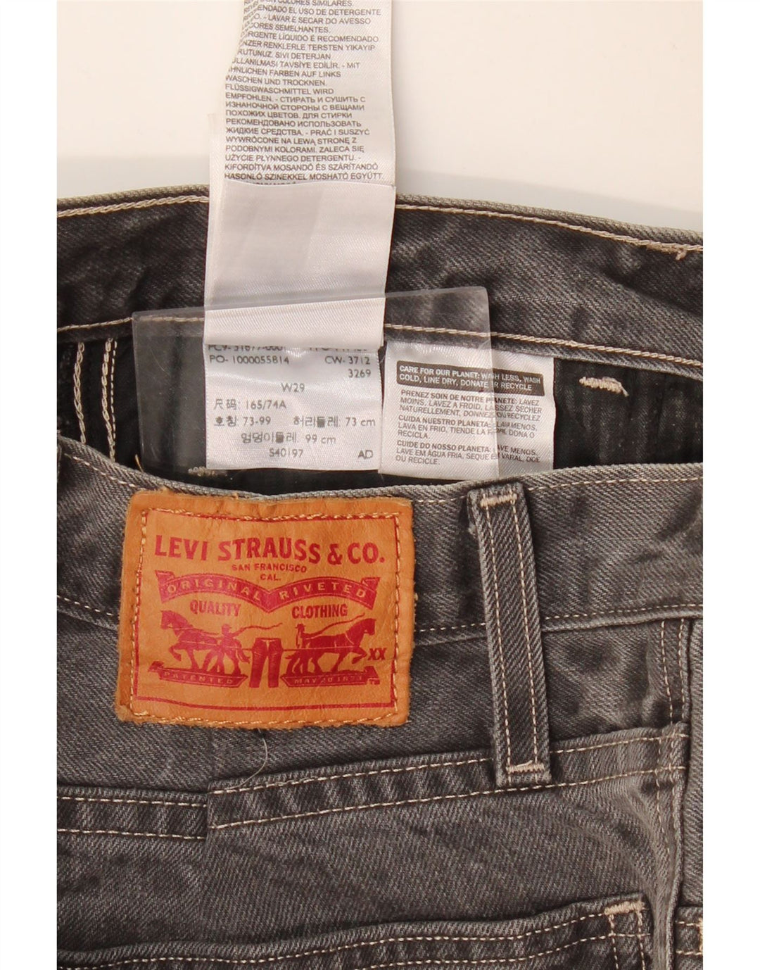 Damskie spodenki jeansowe Levi's W29 Średnioszare, bawełniane