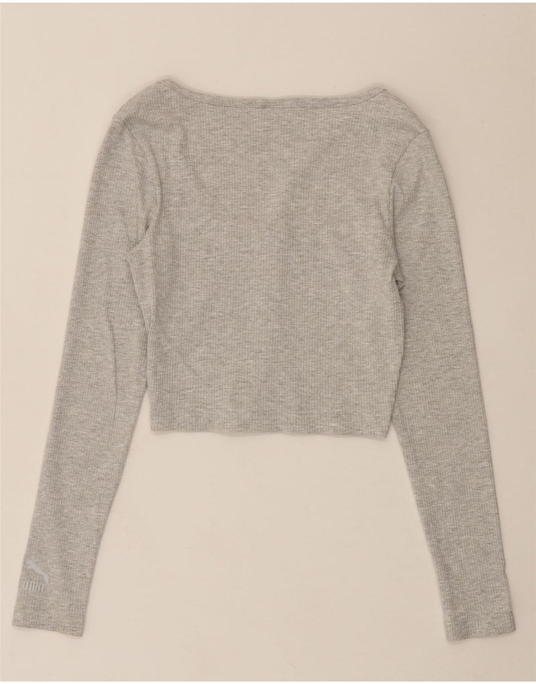 PUMA Womens Crop Cardigan Sweater UK 12 Medium Grey Vintage Puma and Second-Hand Puma from Messina Hembry 