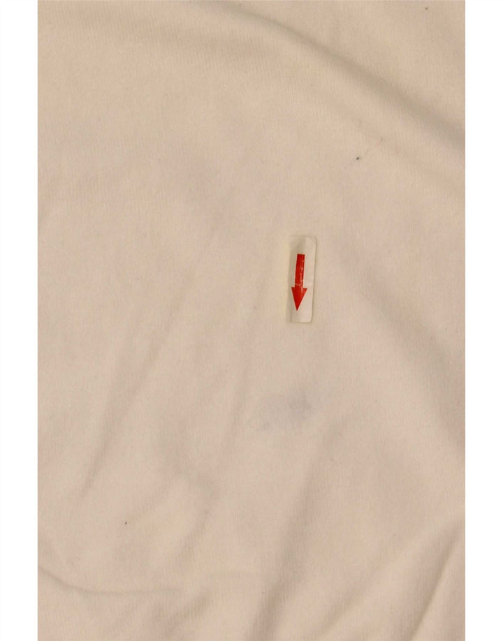 Męski sweter Zara z dekoltem w kształcie litery V, średni, złamanej bieli, bawełniany