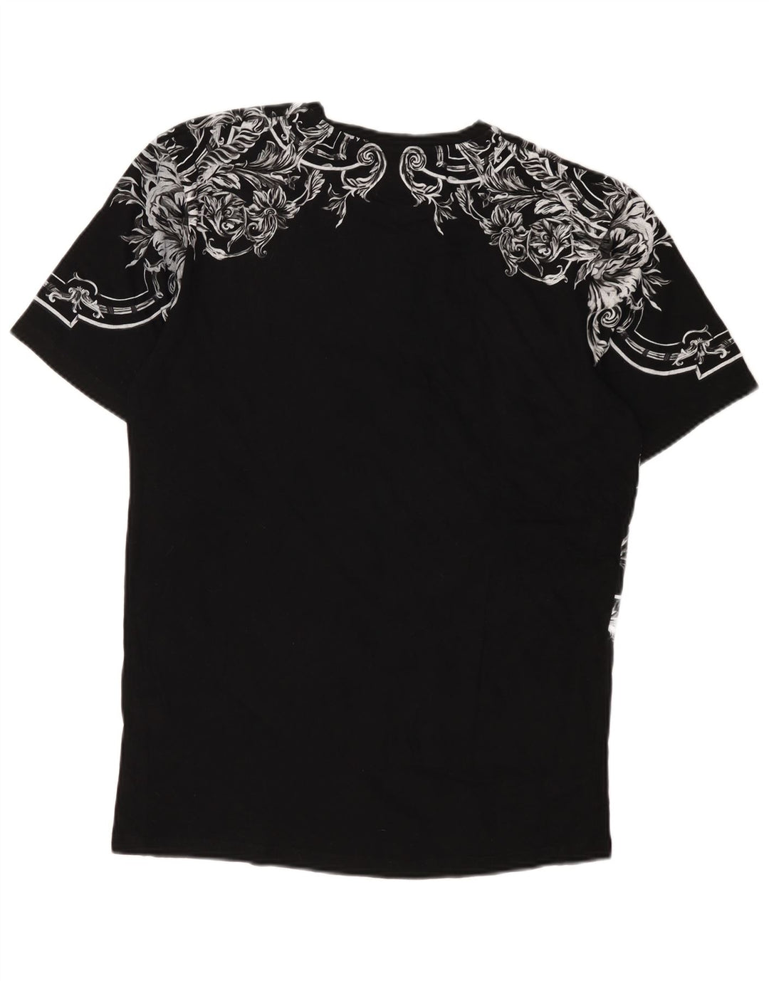 Męski T-shirt z grafiką Zara, duży, czarny w kwiaty