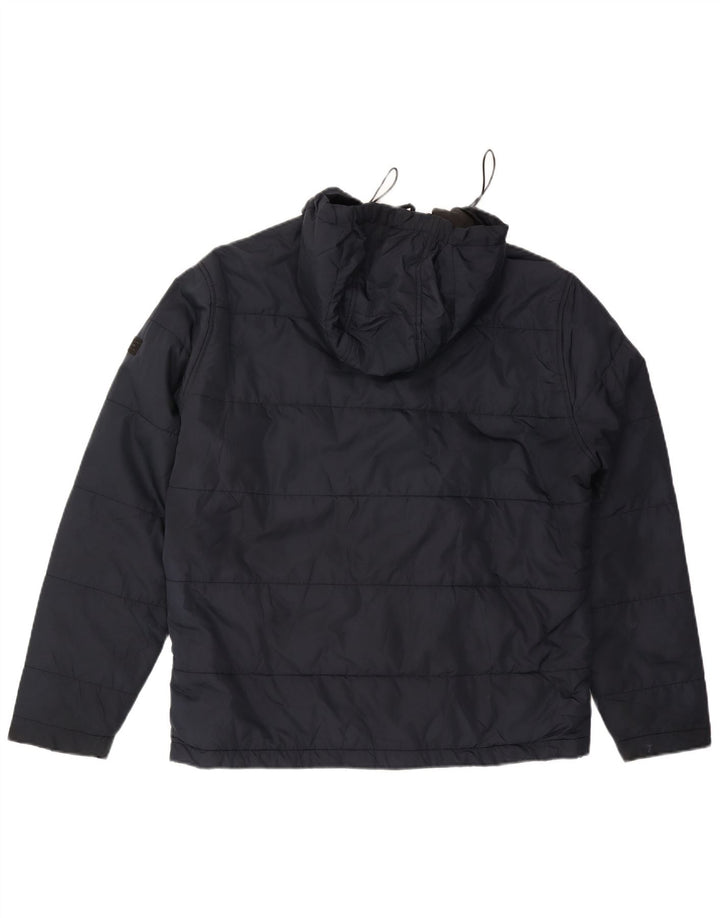 Męska ocieplana kurtka z kapturem Jack & Jones UK 42 XL, granatowa, poliester