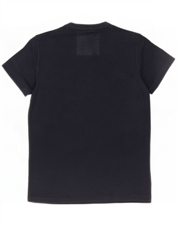 Męski T-shirt z grafiką Abercrombie & Fitch, średni, granatowy, bawełniany