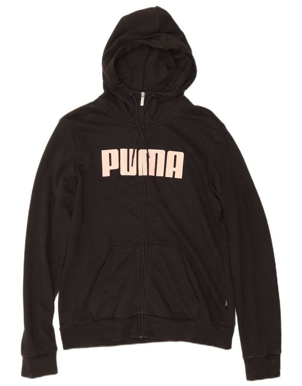 Damski sweter Puma z kapturem i zamkiem błyskawicznym UK 14, średni czarny, bawełniany