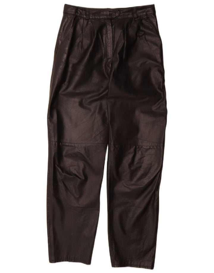 Vintage damskie spodnie skórzane EU 38 Medium W28 L30 czarna skóra