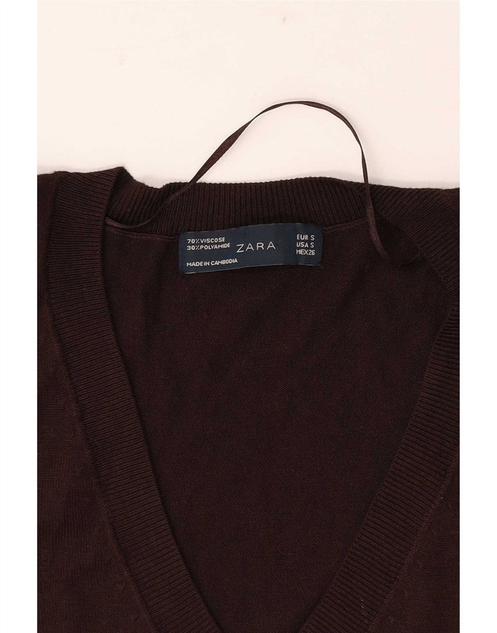 Damska kamizelka Zara Top UK 10 Small Brown wiskoza