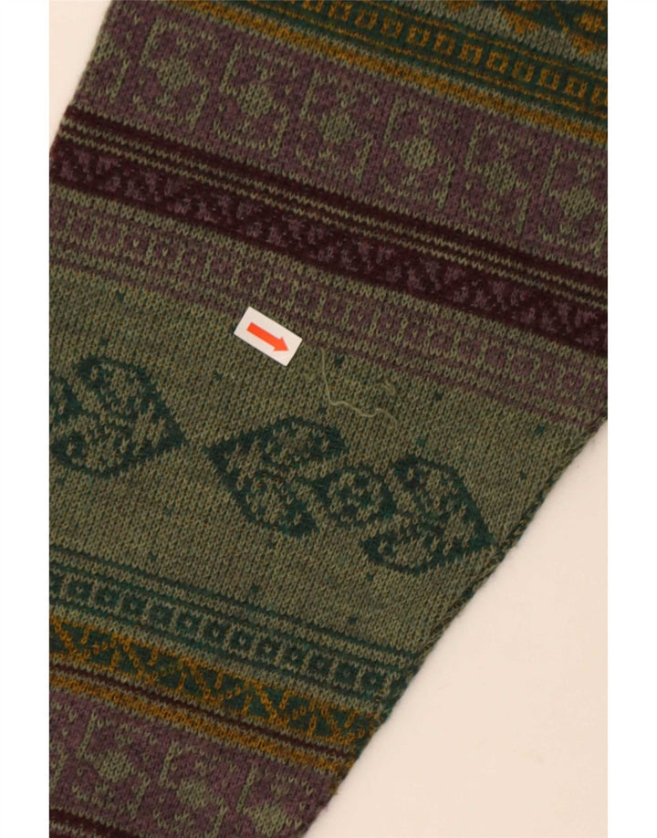 Starter Męski sweter z okrągłym dekoltem XL, zielona, geometryczna wełna
