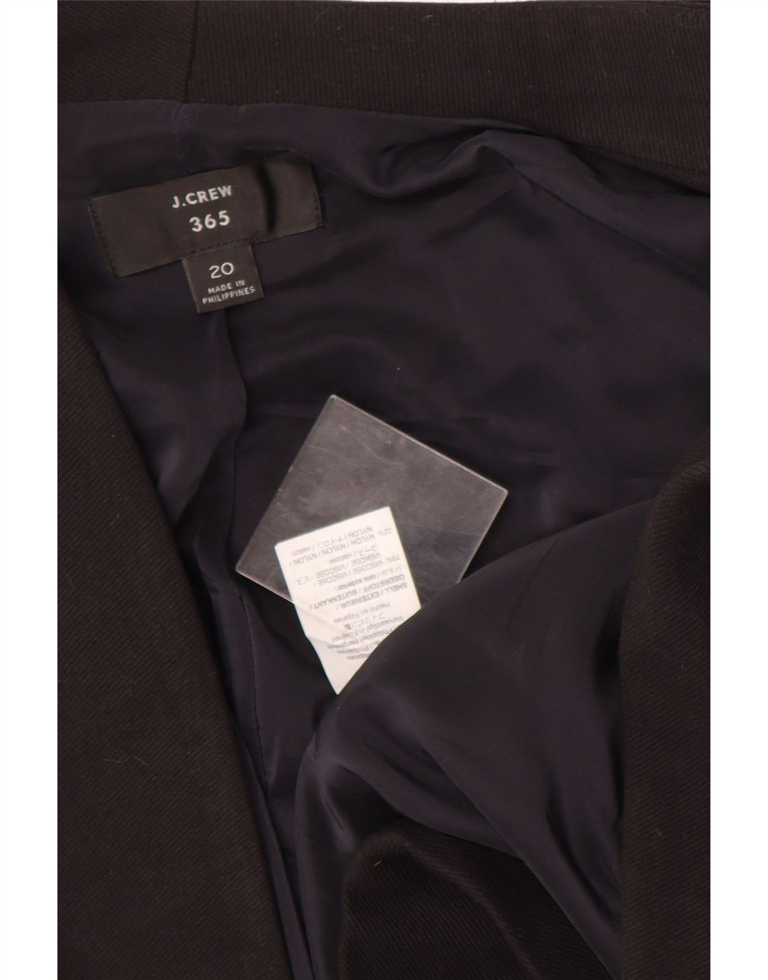 J. CREW Womens 365 Open Blazer Jacket US 20 2XL Black Viscose Vintage J. Crew and Second-Hand J. Crew from Messina Hembry 