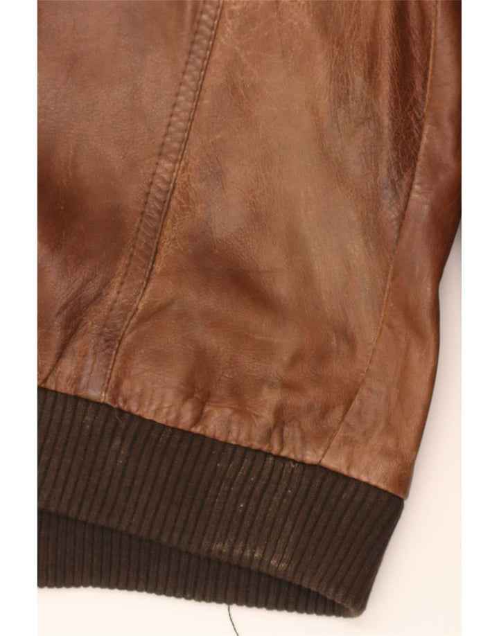 Vintage męska skórzana kurtka wojskowa UK 36 Small Brown