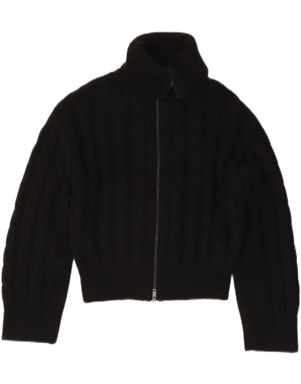 Cos Damski sweter oversize typu Crop Cardigan UK 10 Small Black Wełna