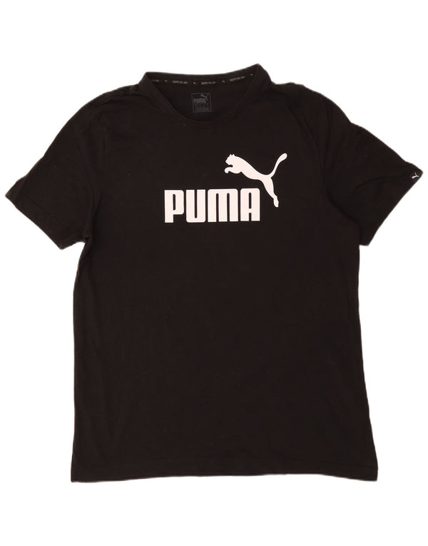 Męska koszulka z grafiką Puma, góra XL, czarna, bawełniana